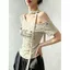 Áo thun ngắn tay cổ tròn in họa tiết lệch vai Hot Girl Sli