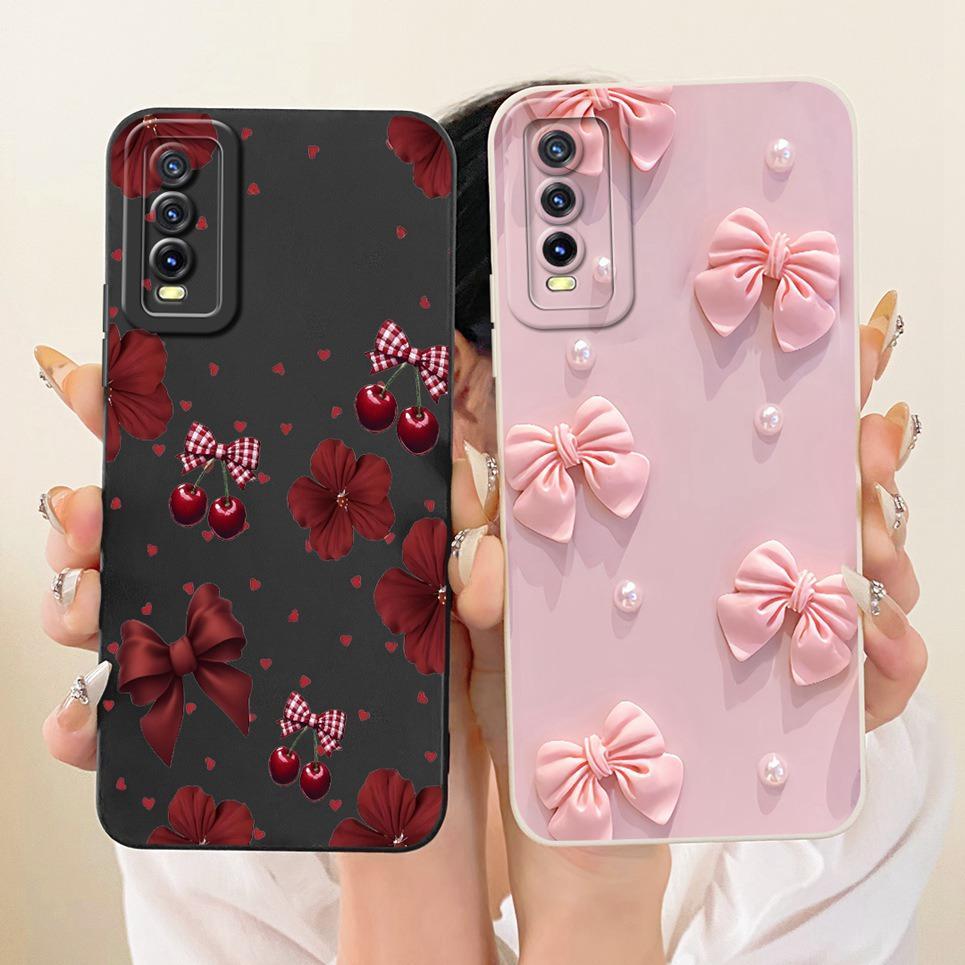 Dành Cho Vivo Y11s Y12s 2021 Y20 Y20s Y20i Y20a Ốp Điện Thoại Hoa Bướm Da Báo In Nơ Họa Tiết Vỏ Silicon Mềm Ốp Lưng