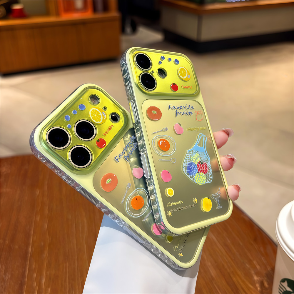 Ốp điện thoại họa tiết sơn thời trang cho iPhone 17 Pro Max 16 15 pro max Bảo vệ ống kính chống rơi Vỏ cứng bảo vệ điện thoại