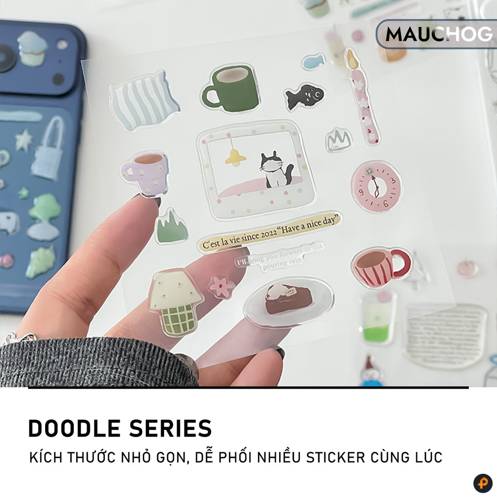 Sticker Nổi Dễ Thương Dùng Trang Trí Ốp Lưng Điện Thoại Phụ Kiện Laptop Máy Tính Bảng Thiệp Sổ Tay