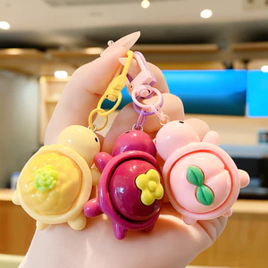 Nhựa Mini Rau Quả Rùa Động Vật Móc Khóa Cặp Đôi Dễ Thương Túi Mặt Dây Chuyền