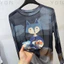Milyfashion Hoạt Hình Cáo In Gạc Áo Thun Dài Tay Mùa Hè Phong Cách Mới Rời Mỏng Hơn Nhìn Xuyên Qua Kem Chống Nắng Top