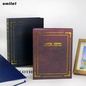 Album sổ lưu niệm nhỏ SMILE, Album ảnh nghệ thuật hình ảnh cổ điển Retro 10x15Cm, Bộ sưu tập lưu trữ ảnh bìa PU 6 Inch