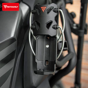 MOTOWOLF Giá đỡ bình nước xe máy đa năng, chống rơi, chống sốc, có thể điều chỉnh, phụ kiện thanh bảo vệ ô tô