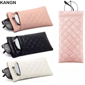 Túi đựng kính KANGN, Túi đựng kính râm cao cấp đơn / hai lớp, Túi đựng kính mắt chống nước bằng da PU di động dành cho phụ kiện kính mắt du lịch