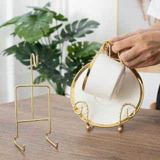 Giá đỡ trưng bày cốc và đĩa WOAY, Giá đựng đồ trang trí Giá đựng cốc trà, Giá đựng cốc cà phê bằng kim loại bền Nhà bếp gia đình