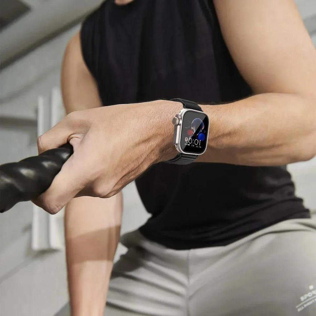 Thay đổi sang Ultra case + dây đeo vòng nylon trường cho Huawei Watch Fit 5 / 5 Pro / Fit 4 / 4 Pro dệt vòng tay thể thao có thể điều chỉnh