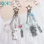 GHX Sáng Tạo Dễ Thương Floed Mèo Con Dâu Mặt Dây Chuyền Móc Khóa Động Vật Ngọt Ngào Móc Khóa Bapa Phụ Kiện Trang Trí Người Bạn Thân Nhất Quà Tặng VN