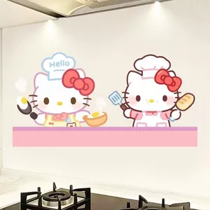 Nhà Bếp Mới Chống Dầu Miếng Dán Hoạt Hình Hello Kitty Bếp Chống Thấm Nước Khói Miếng Dán Dễ Thương Chịu Nhiệt Độ Cao Chống Cháy Tĩnh Miếng Dán 26.3.22