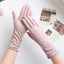 Găng Tay Chống Nắng Nữ Mùa Hè Thoáng Khí Cotton Mỏng Giữa Chiều Dài Lái Xe Đạp