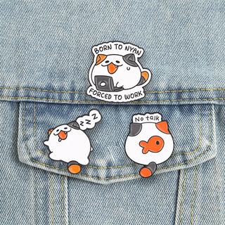 Dễ Thương Lười Mèo Men Thổ Cẩm Bộ Ngộ nghĩnh Sarcastic Nyan Mèo Ve Áo Pin Cho Ba Lô Quần Áo Phụ Kiện Quà Tặng Cho Mèo Những Người Yêu Thích
