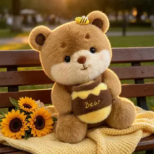 Gấu Dễ Thương Sang Trọng Đồ Chơi Cầm Nồi Mật Ong Đồng Hành Đồ Chơi Sang Trọng Thú Nhồi Bông Cho Phòng Ngủ Văn Phòng Giường Sofa Trang Trí sonlekvn
