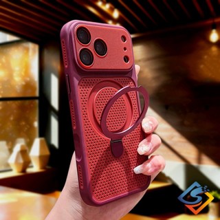 【 Đế từ tính + Làm mát mùa hè 】 Ốp cứng mờ cho iPhone 17 Pro Max 16 15 14 13 12 Pro Max Plus Vỏ chống sốc tản nhiệt có bảo vệ ống kính máy ảnh nâng cấp