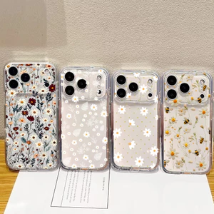 Ốp Hoa Cúc Trắng Dễ Thương Cho OPPO A15 A16 A17 A15S A16K A16E A17K A9 A5 2020 A3S A5S A31 F9 F11 Reno 5 6 5G Ốp Lưng Silicon Họa Tiết Camera Bảo Vệ Mềm Mại