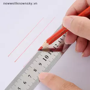 MỚI 15-30cm Dụng cụ thước thẳng kim loại bằng thép không gỉ Dụng cụ đo hai mặt SKY