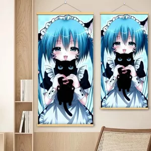 Cô Gái Dễ Thương Trái Tim Hatsune Miku Tranh Hai Chiều Anime Sense Người Giúp Việc Lắp Đặt Phòng Ngủ Cuộn Phòng Trang Trí Tường 5.29
