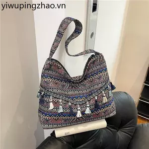 Phong Cách Dân Tộc Đặc Điểm Túi Nhỏ Nữ 2025 Phong Cách Mới Influencer Giải Trí Du Lịch Túi Đeo Vai Thời Trang Cô Gái Messenger Tua Rua