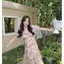 Đầm hoa cao cấp phong cách mới bong bóng phong cách Pháp sang trọng dáng ôm hẹp