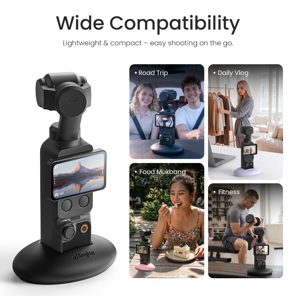 AMagicsn cho đế silicon ô tô DJI Pocket 4 cho phụ kiện DJI Pocket 4 / 3 cho giá đỡ máy tính để bàn DJI Pocket 4 / 3