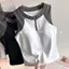 Áo Vest tập Yoga có đệm ngực nữ Phong cách mới Chạy bộ thể dục Thể thao Pilates Huấn luyện màu sắc tương phản Thiết kế dây kéo hàng đầu