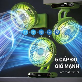 [VINZEO 2026] Quạt Đa Năng 3-Trong-1 F26 Pro - Treo Tường / Để Bàn / Treo Màn Hình - Màn Hình LED & Đèn Ngủ Decor - Pin Cực Trâu [Bảo Hành 1 Đổi 1 TRONG 12 THÁNG]