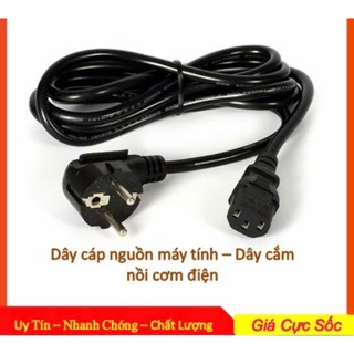 Dây nguồn 3 chấu nồi cơm điện, ấm siêu tốc, nguồn máy vi tính, máy in dây dài  - 1m5