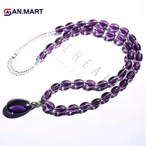 AN.MART Thạch Anh Tím Nelace Vòng Tay Pha Lê Thủ Công Trang Trí Đá Trang Sức VN