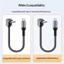 Cáp dữ liệu Charing Khuỷu tay âm thanh nổi 2 trong 1 100W Cáp dữ liệu sạc siêu nhanh Di động Nylon Dệt USB / Loại C sang IOS / Loại C / Cáp dữ liệu ngắn Micro cho Power Bank