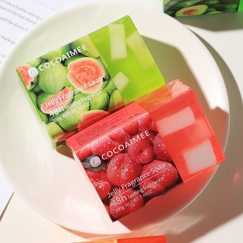 Hương Vị Trái Cây Hương Thơm Xà Phòng Trong Suốt ổi Nho Đào Lychee Cam Dâu Tây Hương Thơm Lâu Dài Tắm Rửa Tay Làm Sạch