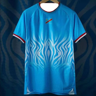 Mùa giải mới Congo Xanh Bộ đồ bóng đá DR Congo National Jersey Áo thun nam mùa hè Tee