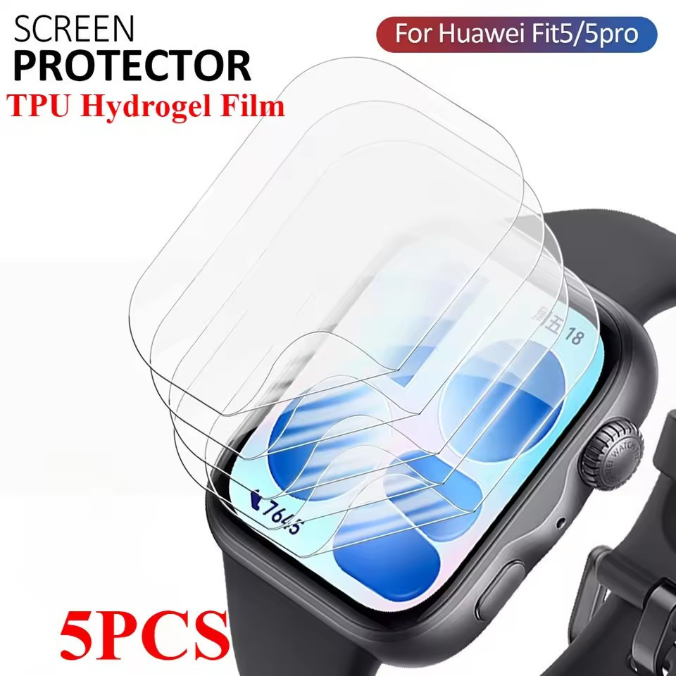 5 Miếng Dán Bảo Vệ Toàn Diện Hydrogel Mềm Cho Huawei Watch Fit 5 Pro / 5 / 4 Pro / 4 Phim Bảo Vệ Màn Hình