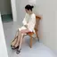 TT Khóa Kim Loại Dây Đeo Mỏng Bện Giày Sandal Đế Bằng Dép Nữ Tính Khí Lật
