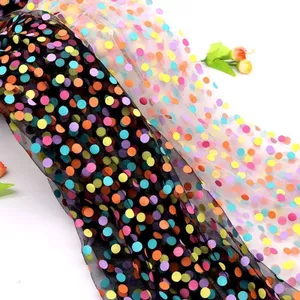 Nhiều Màu Sắc Chấm Bi Gạc Vải Cầu Vồng Chấm Bi In Gạc In TUTU Đầm Vải 6.4