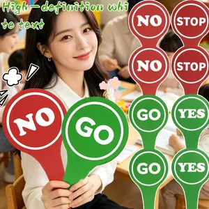 2 / 4 / 8 CÁI Bộ biển hiệu hai mặt có thể tái sử dụng bền bỉ Có không dừng lại, bảng KT nhẹ tương phản cao có tay cầm tiện dụng cho hoạt động nhóm