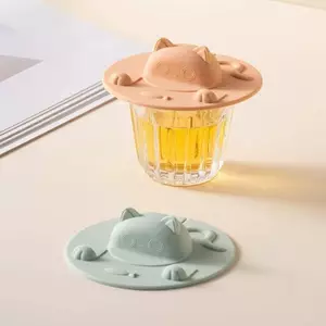 SWEET Dễ Thương Silicon Hình Mèo Nắp Cốc Chống Rò Rỉ Chịu Nhiệt Độ Cao Chống Bụi Đa Năng Cốc Nước Nắp Nhiều Chức Năng n