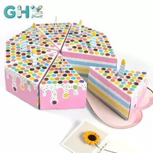 GHX 8 Cái Hình Bánh Hình Tam Giác Hộp Quà Tặng Bánh Quy Kẹo Cho Bé Tắm Ủng Hộ Điều Trị Trẻ Em Tiệc Sinh Nhật Món Tráng Miệng Paaging Hộp VN