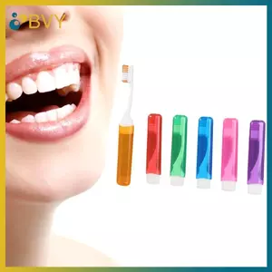 BVY 1 / 6 Chiếc Bàn Chải Đánh Răng Di Động Mini Du Lịch Có Thể Gập Lại Tiết Kiệm Không Gian Có Vỏ Bàn Chải Nhỏ Người Lớn Trong Suốt Màu Kẹo.