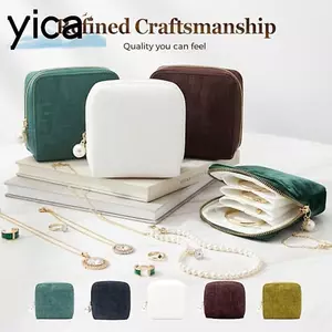 Túi đựng đồ trang sức YICA, Túi đựng đồ trang sức đa chức năng chống bụi, Dây kéo nhiều ngăn di động Hộp đựng đồ trang sức dung tích lớn cho vòng đeo tay Bông tai