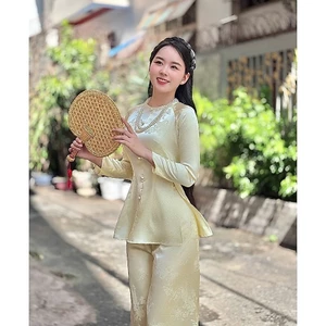 B.a198 - Bộ GấM HoA Hồ Điệp Cổ TrÒn Nút Bọc Nụ Dây Kéo QuẦn Dây Kéo CùNg ChẤt