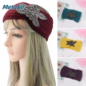 METUBE Hoa Băng Đô Quấn Tóc Thời Trang Mùa Đông Đáng Yêu Sáng Bóng Mềm Mại Co Giãn Màu Kẹo Phụ Kiện Tóc