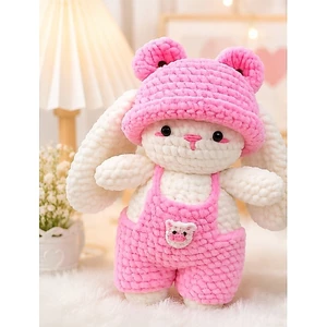Quà tặng gấu bông thỏ tai dài len nhung đũa handmade sản phẩm thủ công
