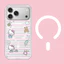 Ốp điện thoại từ tính mờ hình mèo sọc màu hồng cho iPhone 17 Pro Max 16 Pro 15 14 Vỏ bảo vệ cứng