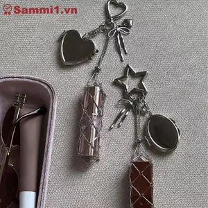 Hộp đựng son môi lưới kim loại ZK có gương, Hộp đựng môi cầm tay Charm VN