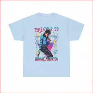 GC1 Bad Tour 88 Michael Jackson Tee Retro 80s Concert Nhật Bản Thiết kế áo thun cotton dày GC1