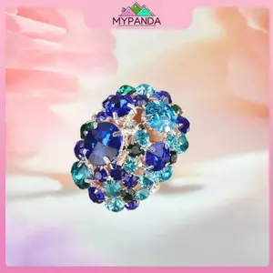 MYPANDA Hợp Thời Trang Hình Học Boho Kim Cương Giả Bóng Bông Tai Nhẫn Dành Cho Nữ Cô Gái Pha Lê Phụ Kiện Trang Sức Quà Tặng.