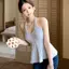 Mùa hè Phong cách mới Thời trang phong cách Pháp sang trọng Nút xoắn ba chiều Dây dệt kim eo hẹp