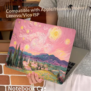 Case Macboot Air/Pro Tranh Dầu Van Gogh Bầu Trời Hồng 3D Không Vênh Rìa | KTAP - World of decals