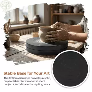 Bàn xoay đất sét AMLU, Bánh xe xoay gốm 7 × 1.35 inch bằng nhựa, Xoay Spinner màu đen hai mặt 4,52 × 1,35 inch Máy phun sơn bàn xoay gốm