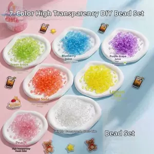 Hạt Perler màu thủy tinh GILL, Máy ép nhiệt Handmade Handmade DIY Perler Hạt, Đồ chơi hạt Perler trong suốt cao 2.6mm