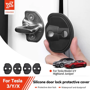 YZ 4 Khóa Cửa Silicon Có Nắp Giảm Chấn Chống Sốc Cho Tesla Model 3 Y Cao Nguyên YL Juniper 2026 Khóa Cửa Ô Tô Đai Ốc Phụ Kiện
